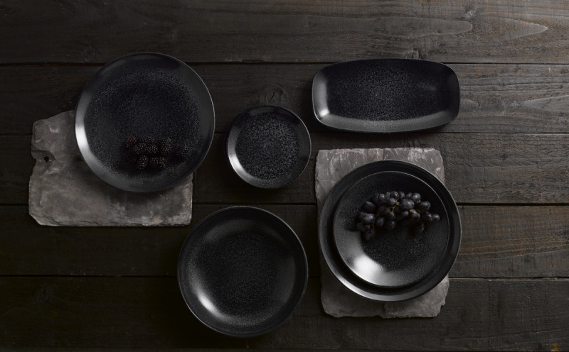 Assiette plate rond noir porcelaine Ø 26 cm Evo Origins Dudson