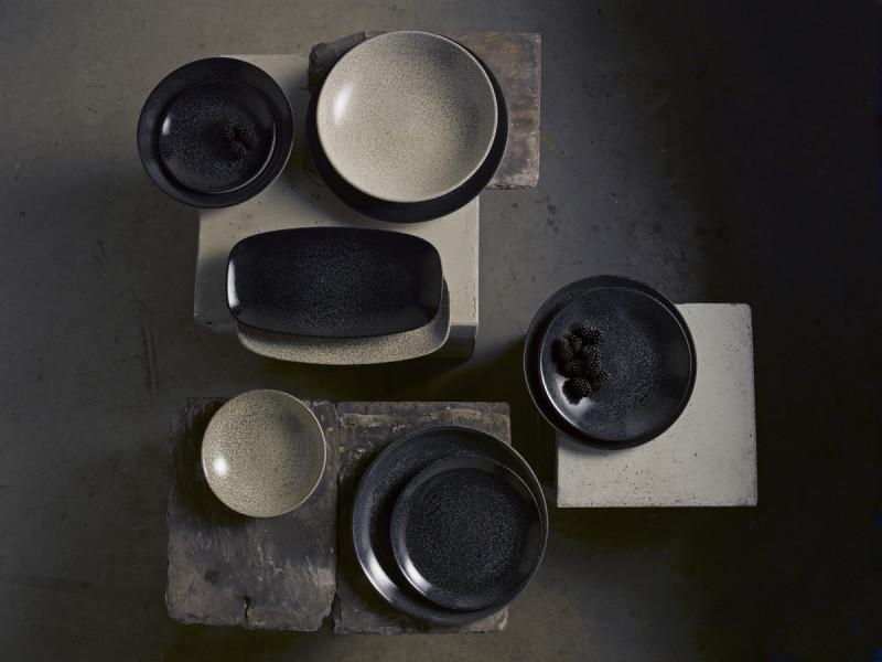 Assiette plate rectangulaire noir porcelaine 29,8x15,3 cm Evo Origins Dudson