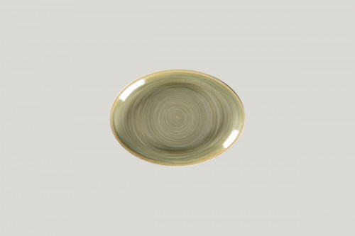 Plat ovale vert porcelaine 21 cm Rakstone Spot Rak