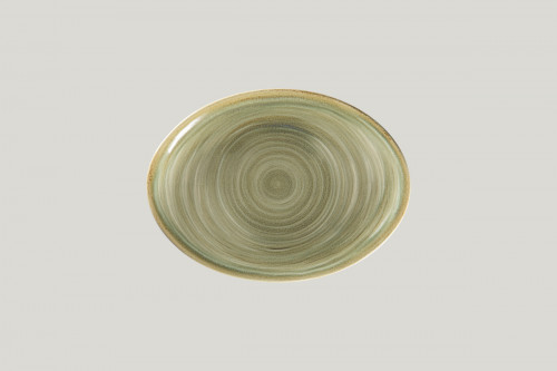 Plat ovale vert porcelaine 26 cm Rakstone Spot Rak