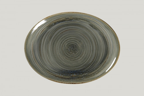 Plat ovale gris porcelaine 36 cm Rakstone Spot Rak