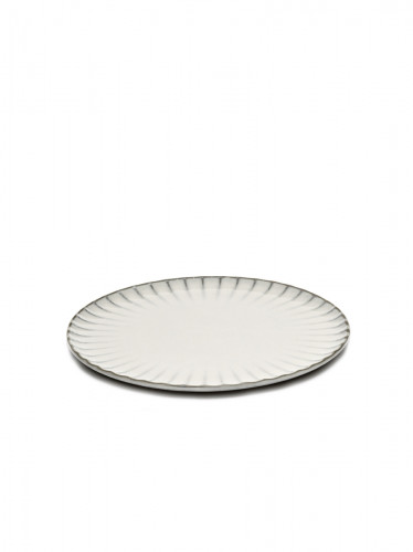 Assiette plate rond blanc grès Ø 24 cm Inku Serax
