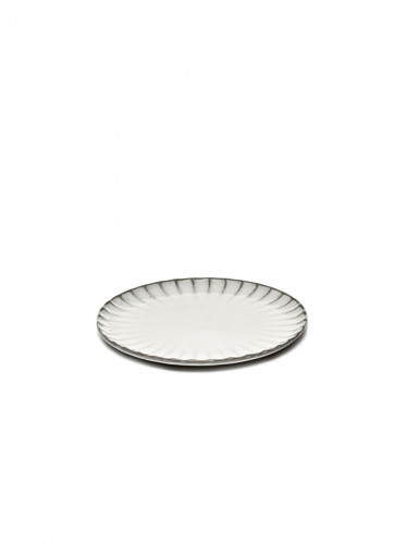 Assiette plate rond blanc grès Ø 18 cm Inku Serax