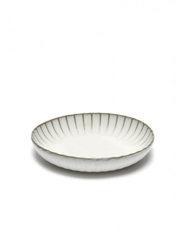 Assiette creuse rond blanc grès Ø 23 cm Inku Serax