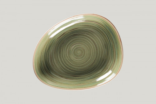 Assiette coupe creuse triangulaire vert porcelaine 28x22,7 cm Rakstone Spot Rak