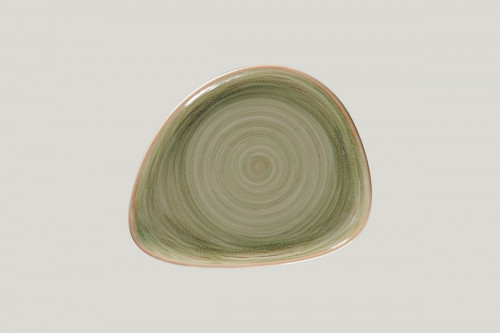 Assiette coupe plate triangulaire vert porcelaine 24x19,5 cm Rakstone Spot Rak