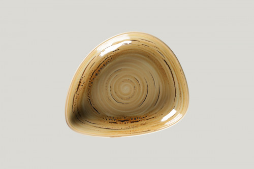 Assiette coupe creuse triangulaire beige porcelaine 24x19,6 cm Rakstone Spot Rak