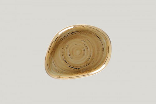Assiette coupe plate triangulaire beige porcelaine 22x16,7 cm Rakstone Spot Rak