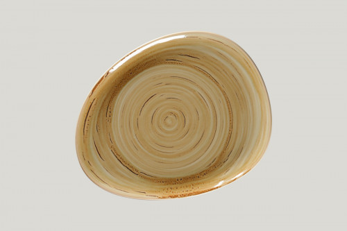Assiette coupe plate triangulaire beige porcelaine 28x22,6 cm Rakstone Spot Rak