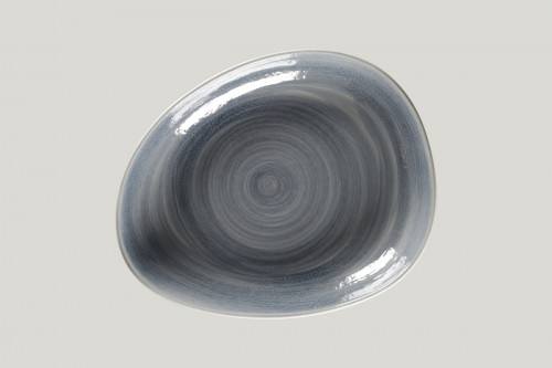 Assiette coupe creuse triangulaire gris porcelaine 28x22,7 cm Rakstone Spot Rak