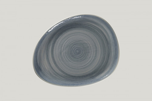 Assiette coupe plate triangulaire gris porcelaine 28x22,6 cm Rakstone Spot Rak