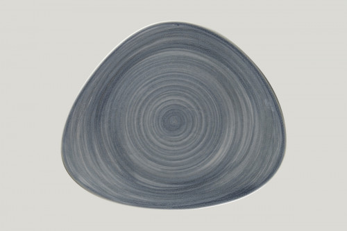 Assiette coupe plate triangulaire gris porcelaine 31,7x26,6 cm Rakstone Spot Rak