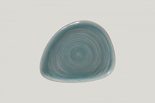 Assiette coupe plate triangulaire bleu porcelaine 24x19,5 cm Rakstone Spot Rak