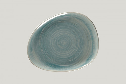 Assiette coupe plate triangulaire bleu porcelaine 28x22,6 cm Rakstone Spot Rak