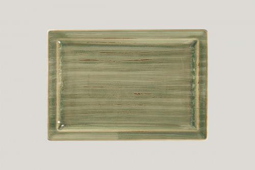 Assiette plate rectangulaire vert porcelaine 33,6x23,2 cm Rakstone Spot Rak