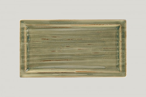 Assiette plate rectangulaire vert porcelaine 38,5x21 cm Rakstone Spot Rak