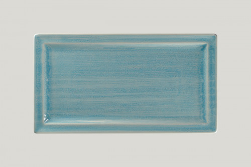 Assiette plate rectangulaire bleu porcelaine 38,5x21 cm Rakstone Spot Rak