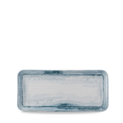 Assiette coupe plate rectangulaire bleu porcelaine 35x16 cm Finca Dudson