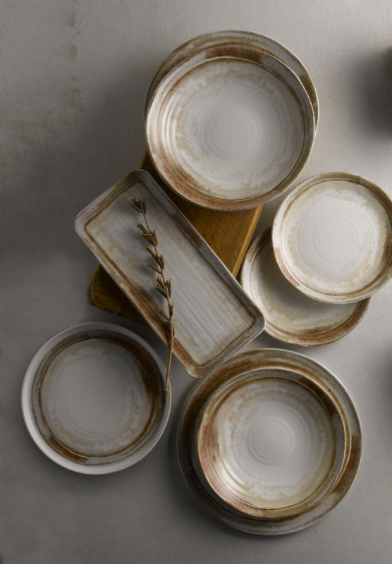 Assiette plate rond beige porcelaine Ø 25,5 cm Finca Dudson
