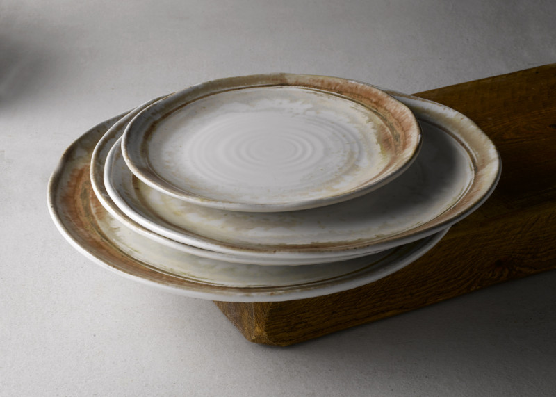 Assiette plate rond beige porcelaine Ø 25,5 cm Finca Dudson