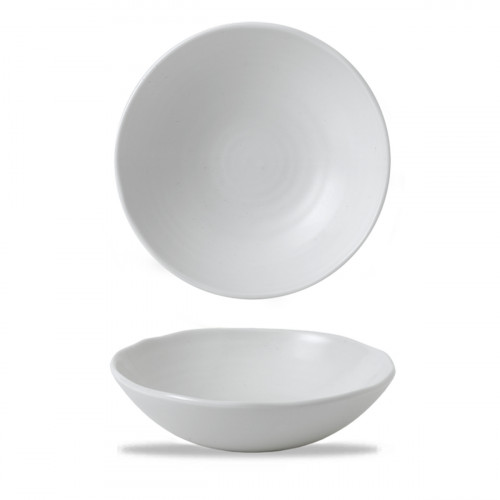 Assiette creuse organique blanc porcelaine vitrifiée Ø 25 cm White Dudson