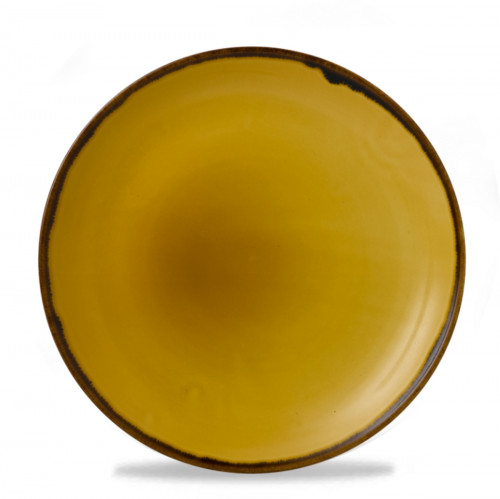 Assiette coupe plate rond jaune porcelaine Ø 21,7 cm Harvest Dudson