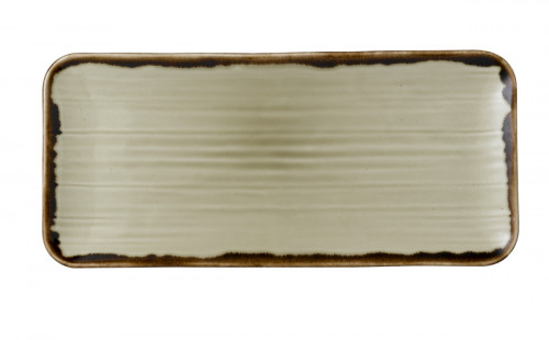 Assiette coupe plate rectangulaire beige porcelaine 35x16 cm Harvest Dudson