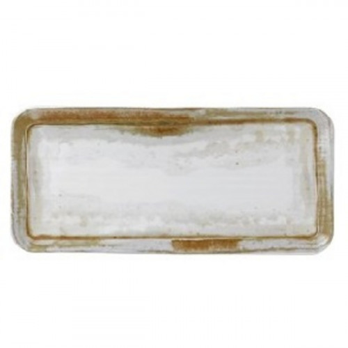 Assiette coupe plate rectangulaire beige porcelaine 27x16 cm Finca Dudson