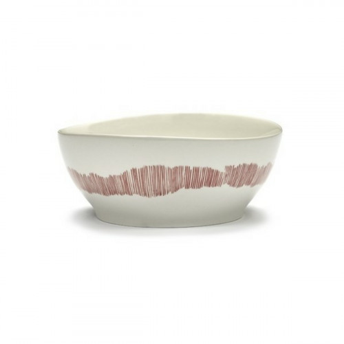Bol rond blanc swirl - stripes rouge grès Ø 18 cm Feast By Ottolenghi Serax