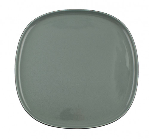 Assiette plate carré bleu porcelaine 26x26 cm Ikon Astera