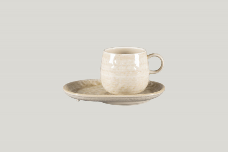 Sous tasse à déjeuner ovale vanilla porcelaine 19 cm Krush Rak