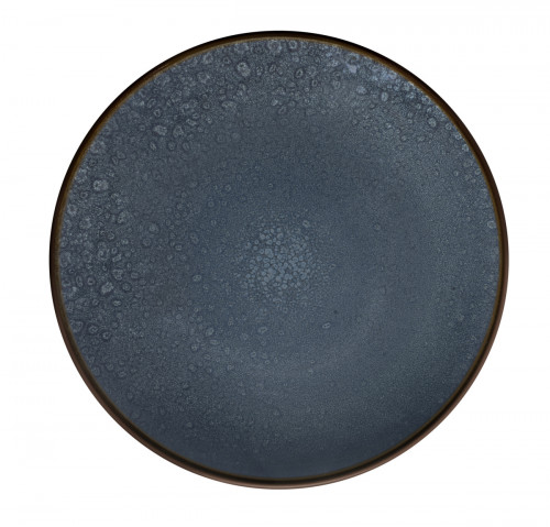 Assiette plate rond bleu indigo grès Ø 26,5 cm Feeling Medard De Noblat