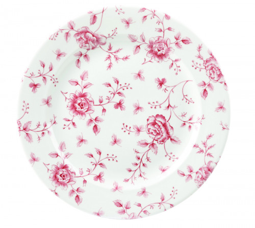 Assiette plate rond Rose Chintz Cranberry porcelaine Ø 27,6 cm Vintage Prints Churchill