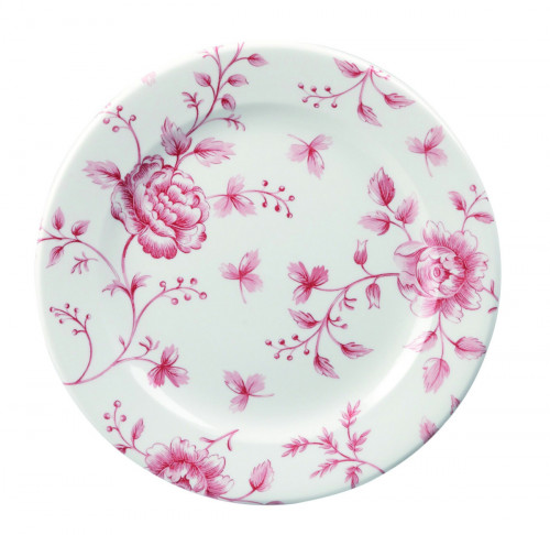Assiette plate rond Rose Chintz Cranberry porcelaine Ø 17 cm Vintage Prints Churchill