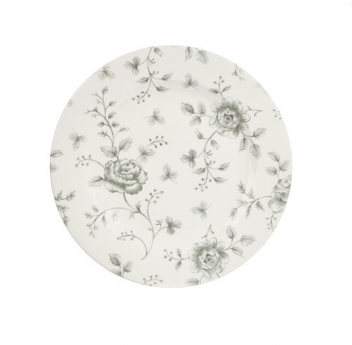 Assiette plate rond Rose Chintz Gris porcelaine Ø 21 cm Vintage Prints Churchill