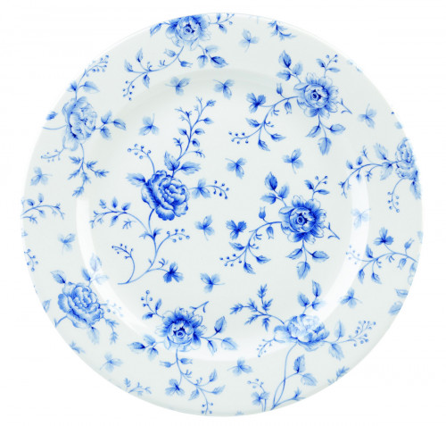 Assiette plate rond Rose Chintz Prague Blue porcelaine Ø 30,5 cm Vintage Prints Churchill