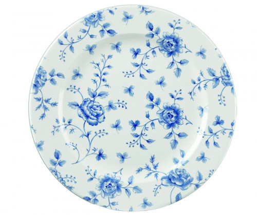 Assiette plate rond Rose Chintz Prague Blue porcelaine Ø 27,6 cm Vintage Prints Churchill
