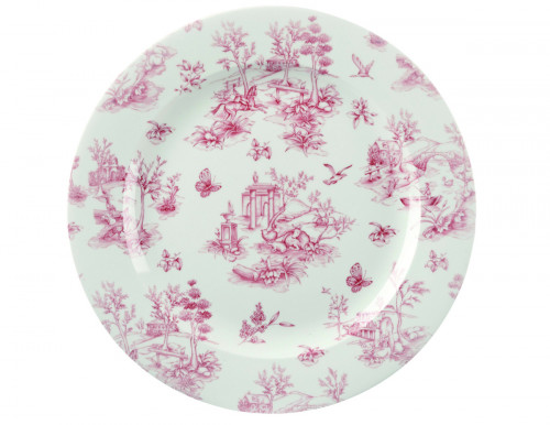 Assiette plate rond Toile Cranberry porcelaine Ø 30,5 cm Vintage Prints Churchill