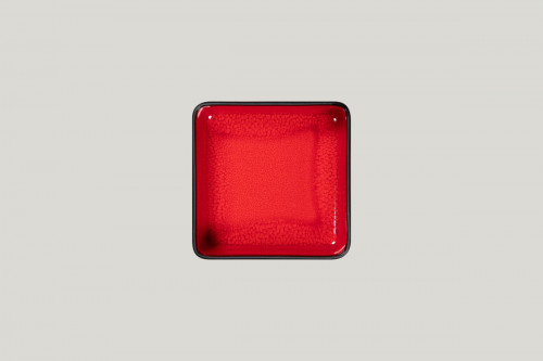 Assiette creuse carré rouge porcelaine 16x16 cm Fractal Rak