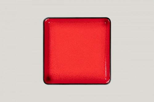 Assiette creuse carré rouge porcelaine 24x24 cm Fractal Rak