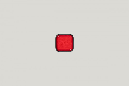 Assiette plate carré rouge porcelaine 8x8 cm Fractal Rak