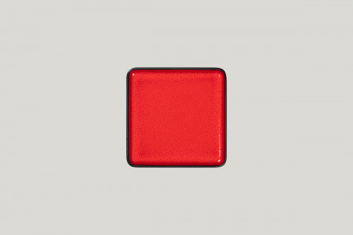 Assiette plate carré rouge porcelaine 16x16 cm Fractal Rak