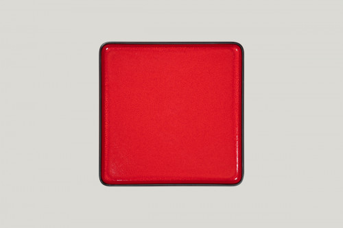 Assiette plate carré rouge porcelaine 24x24 cm Fractal Rak