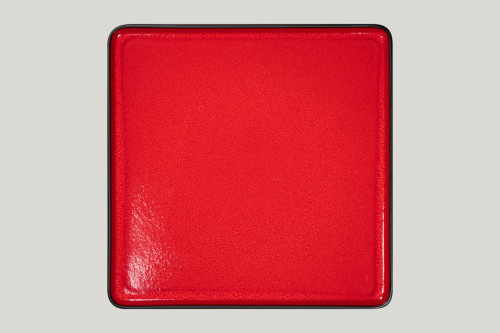 Assiette plate carré rouge porcelaine 32x32 cm Fractal Rak