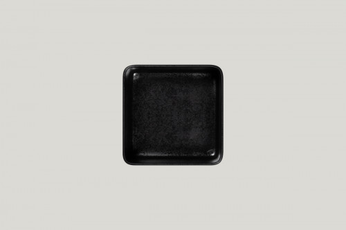 Assiette creuse carré noir porcelaine 16x16 cm Fractal Rak