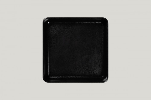 Assiette creuse carré noir porcelaine 24x24 cm Fractal Rak