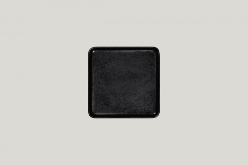 Assiette plate carré noir porcelaine 16x16 cm Fractal Rak