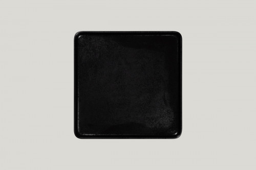 Assiette plate carré noir porcelaine 24x24 cm Fractal Rak
