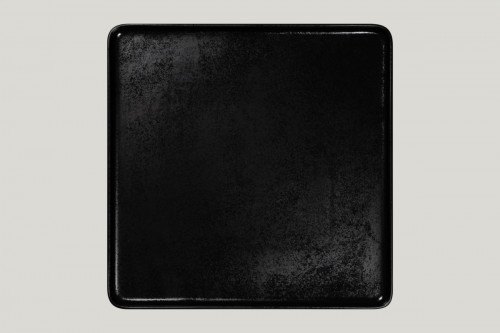Assiette plate carré noir porcelaine 32x32 cm Fractal Rak
