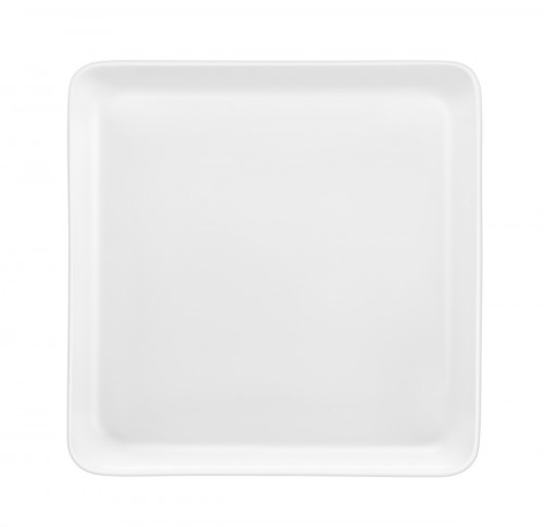 Assiette plate carré blanc porcelaine 25,5x25,5 cm Yaka Medard De Noblat